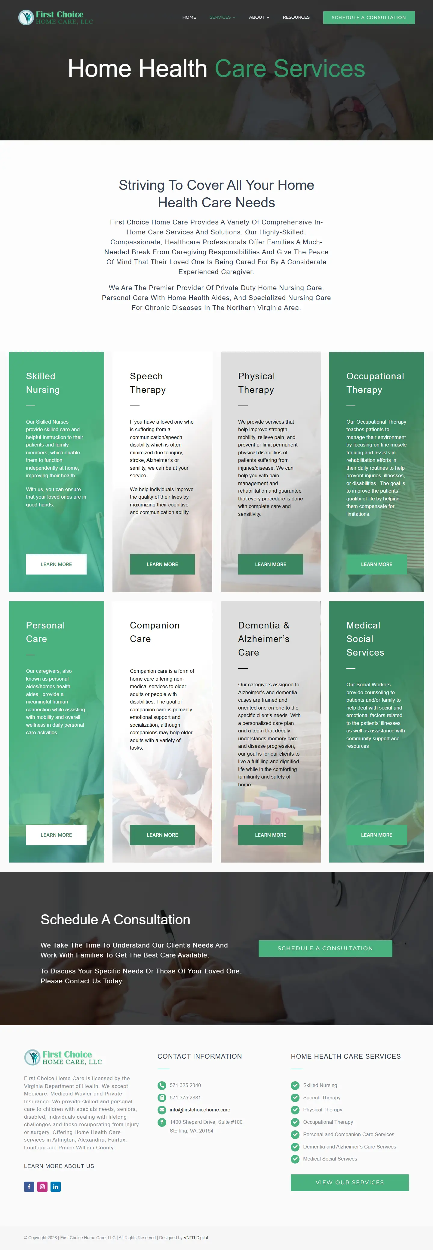 First Choice Home Care services page